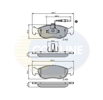 COMLINE Комплект тормозных колодок, дисковый тормоз CBP1570