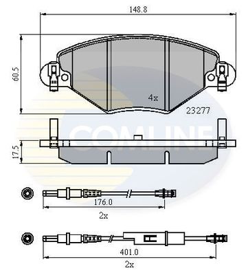 COMLINE Комплект тормозных колодок, дисковый тормоз CBP21120