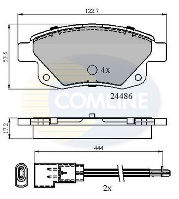 COMLINE Комплект тормозных колодок, дисковый тормоз CBP21554