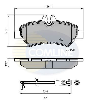 COMLINE Комплект тормозных колодок, дисковый тормоз CBP21556