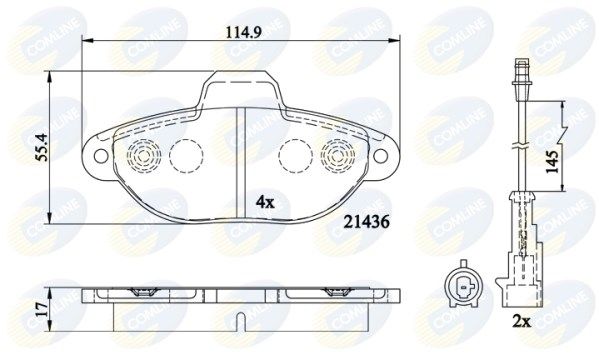 COMLINE stabdžių trinkelių rinkinys, diskinis stabdys CBP22200