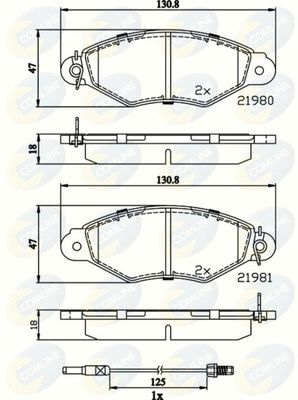 COMLINE Комплект тормозных колодок, дисковый тормоз CBP2485