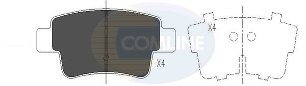 COMLINE stabdžių trinkelių rinkinys, diskinis stabdys CBP26012