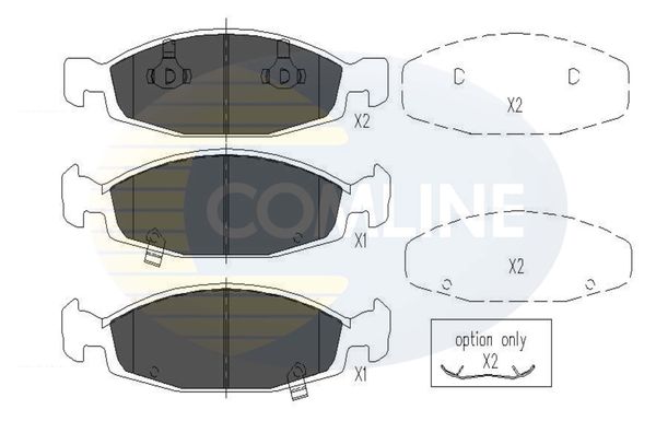 COMLINE stabdžių trinkelių rinkinys, diskinis stabdys CBP31109