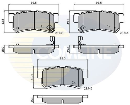 COMLINE stabdžių trinkelių rinkinys, diskinis stabdys CBP31126