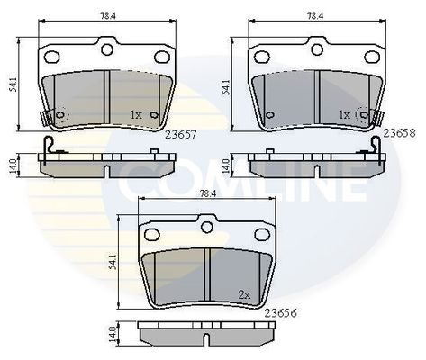 COMLINE stabdžių trinkelių rinkinys, diskinis stabdys CBP31134