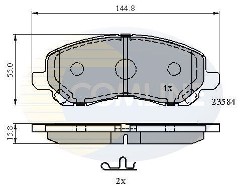 COMLINE stabdžių trinkelių rinkinys, diskinis stabdys CBP31256