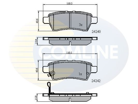 COMLINE Комплект тормозных колодок, дисковый тормоз CBP31518