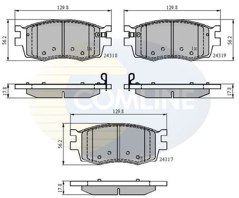 COMLINE Комплект тормозных колодок, дисковый тормоз CBP31519