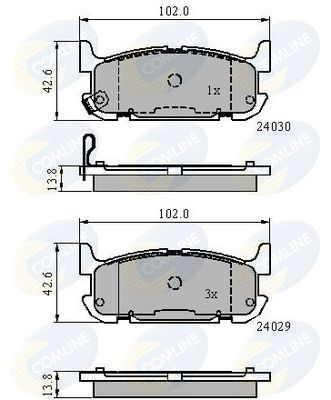 COMLINE Комплект тормозных колодок, дисковый тормоз CBP31521