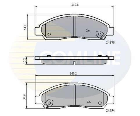 COMLINE stabdžių trinkelių rinkinys, diskinis stabdys CBP31573