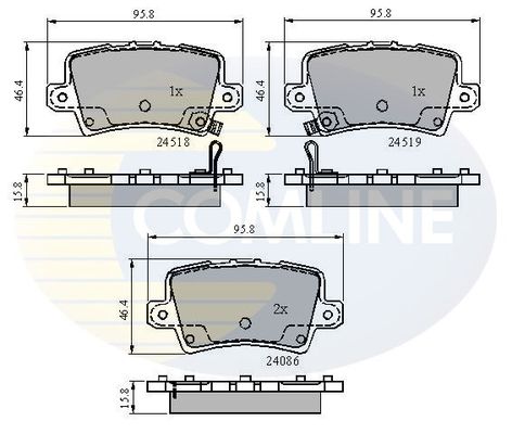 COMLINE Комплект тормозных колодок, дисковый тормоз CBP31587