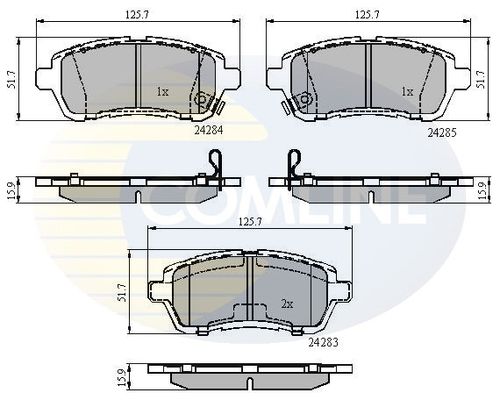 COMLINE stabdžių trinkelių rinkinys, diskinis stabdys CBP31620