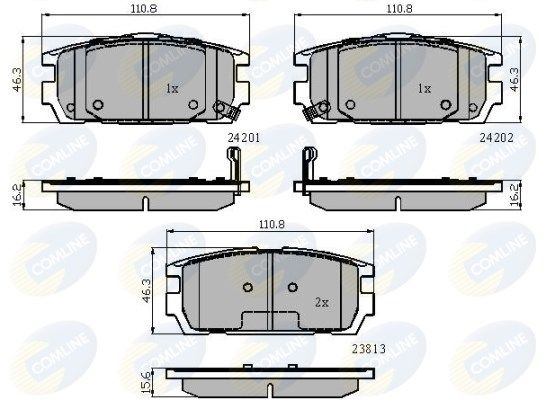 COMLINE Комплект тормозных колодок, дисковый тормоз CBP31743