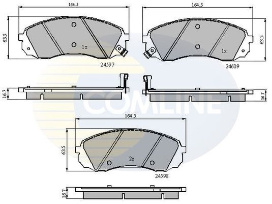 COMLINE stabdžių trinkelių rinkinys, diskinis stabdys CBP31782