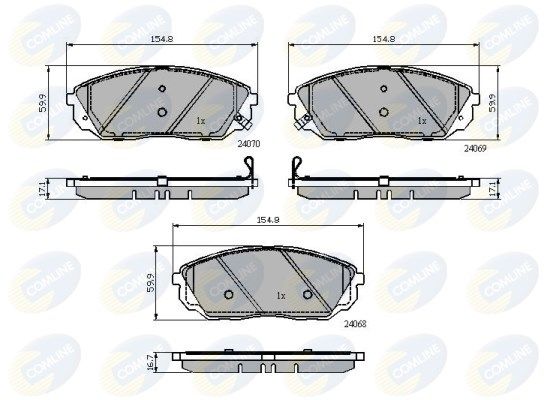 COMLINE Комплект тормозных колодок, дисковый тормоз CBP32013