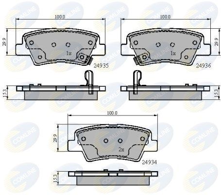 COMLINE stabdžių trinkelių rinkinys, diskinis stabdys CBP32023