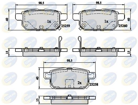 COMLINE stabdžių trinkelių rinkinys, diskinis stabdys CBP32128