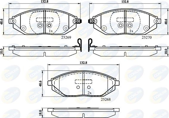 COMLINE stabdžių trinkelių rinkinys, diskinis stabdys CBP32150