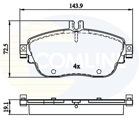 COMLINE Комплект тормозных колодок, дисковый тормоз CBP32208