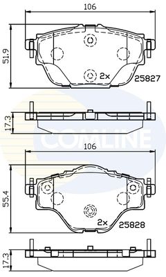 COMLINE Комплект тормозных колодок, дисковый тормоз CBP32235