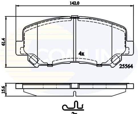 COMLINE stabdžių trinkelių rinkinys, diskinis stabdys CBP32252