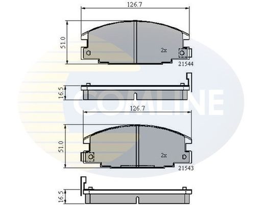 COMLINE Комплект тормозных колодок, дисковый тормоз CBP3322