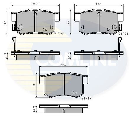 COMLINE stabdžių trinkelių rinkinys, diskinis stabdys CBP3445