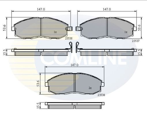 COMLINE Комплект тормозных колодок, дисковый тормоз CBP3481