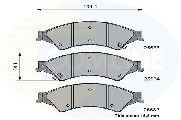 COMLINE Комплект тормозных колодок, дисковый тормоз CBP36105