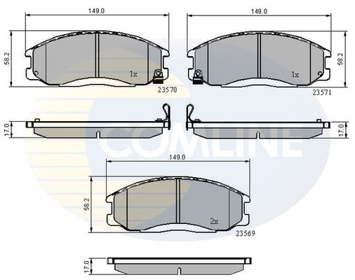 COMLINE Комплект тормозных колодок, дисковый тормоз CBP3938