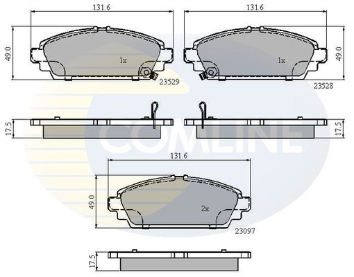 COMLINE stabdžių trinkelių rinkinys, diskinis stabdys CBP3943