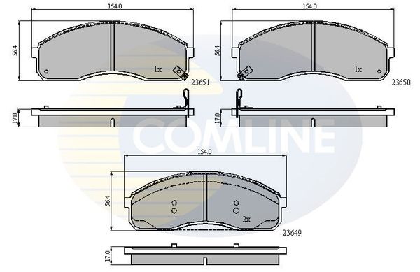 COMLINE Комплект тормозных колодок, дисковый тормоз CBP3968