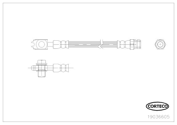 CORTECO Тормозной шланг 19036605