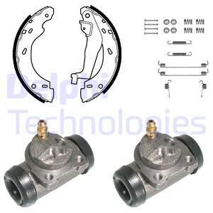 DELPHI Комплект тормозных колодок, стояночная тормозная с 1081