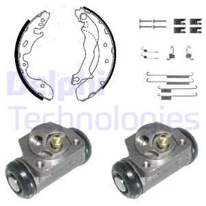 DELPHI Комплект тормозных колодок, стояночная тормозная с 938