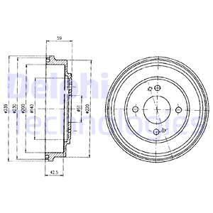 DELPHI Тормозной барабан BF208