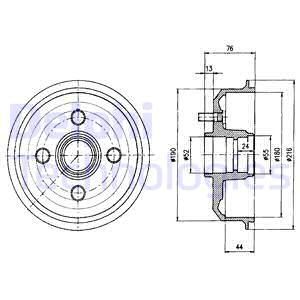 DELPHI Тормозной барабан BF229