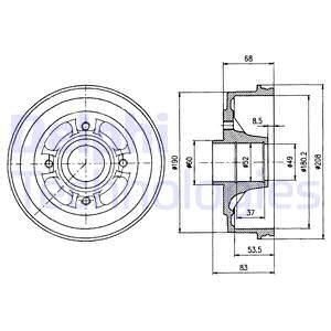 DELPHI Тормозной барабан BF272