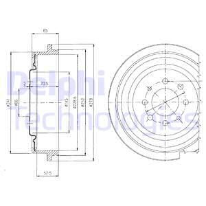DELPHI Тормозной барабан BF273