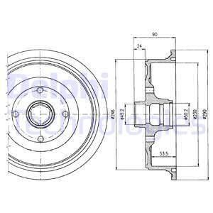 DELPHI Тормозной барабан BF284