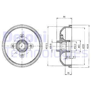 DELPHI Тормозной барабан BF293