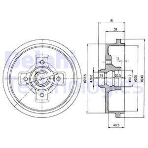 DELPHI Тормозной барабан BF310