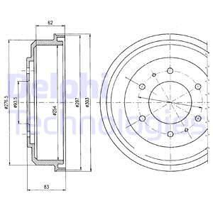 DELPHI Тормозной барабан BF355