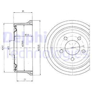 DELPHI Тормозной барабан BF364