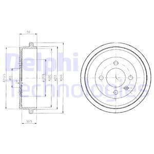 DELPHI Тормозной барабан BF410