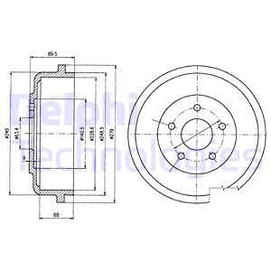DELPHI Тормозной барабан BF488