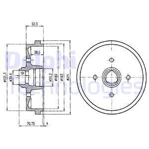 DELPHI Тормозной барабан BF96