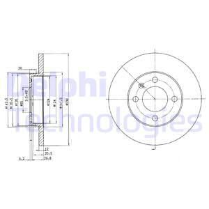 DELPHI Тормозной диск BG2116C