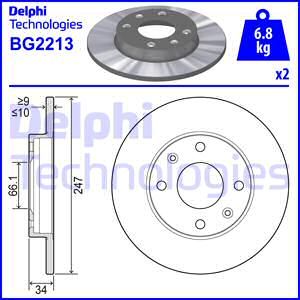 DELPHI stabdžių diskas BG2213